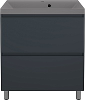 Style Line Тумба с кварцевой раковиной жасмин Манхэттен 70 Plus эмаль серый шелк матовая